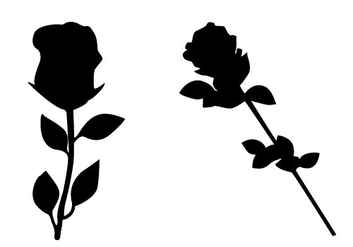 500x350 Lovely Rose Silhouette Vector Free Download Silhouette Clip Art