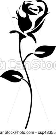 195x470 Rose Icon. Vector Rose Silhouette Clip Art Vector