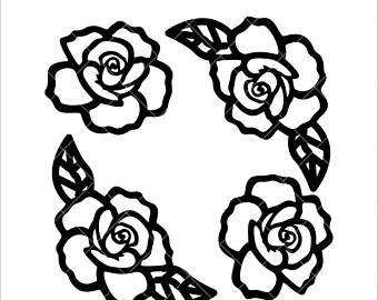 340x270 Rose Silhouette Etsy