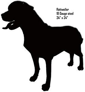 277x300 Rottweiler Silhouette Laser Cut Out Metal Sign 24x24