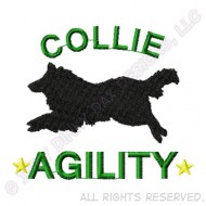 190x190 Silhouette Rough Collie Decal Sew Dog Crazy