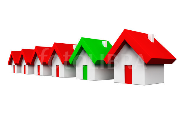 624x414 Row Of Red Houses With One Green