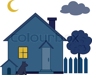 320x263 Small House, Silhouette Stock Vector Colourbox