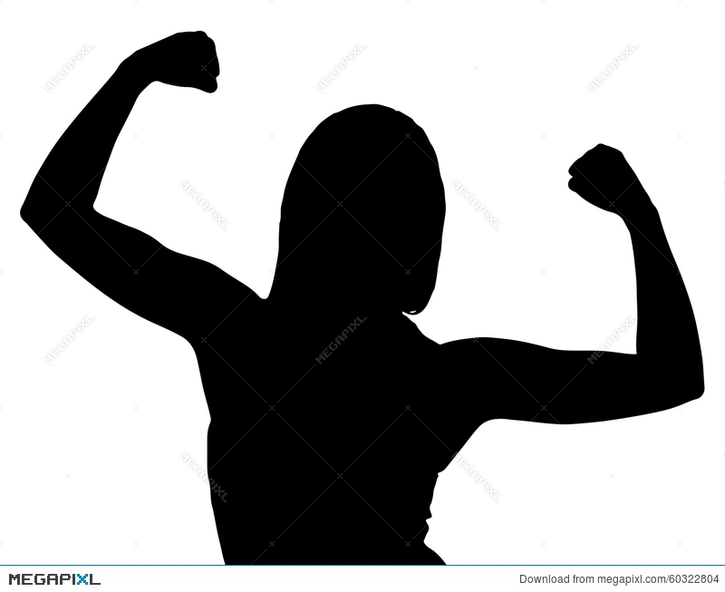 800x653 Silhouette Of Female Bodybuilder Flexing Stock Photo 60322804