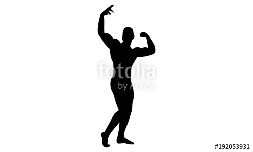 500x300 Male Bodybuilding Silhouette Image. Stock Image And Royalty Free