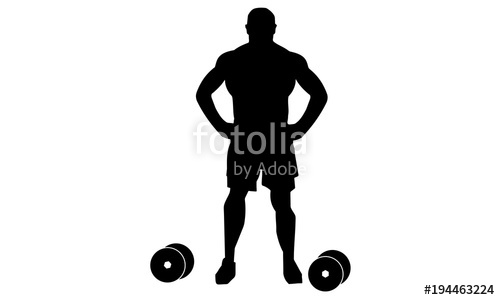 500x300 Picture Of Male Bodybuilding Silhouette During Practice Stock