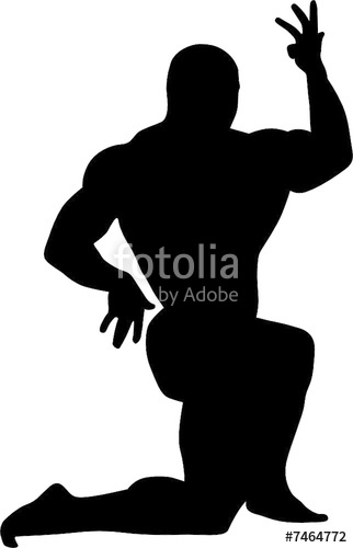 322x500 Sport Illustration. Vector Silhouette Of Bodybuilder Stock Image