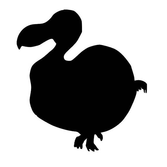 570x570 Dodo Rubber Stamps Silhouette And Outline Bird Rubber Stamp
