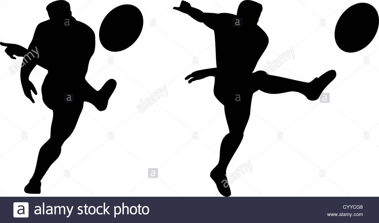 1300x764 Illustration Of A Rugby Player Kicking Ball Front View Isolated