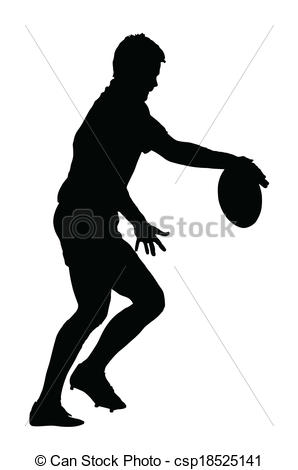 298x470 Side Profile Of Rugby Player Releasing Ball To Kick Eps Vector