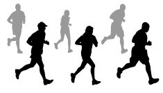 235x134 Silhouettes Runners On Sprint, Vector Premium Clipart