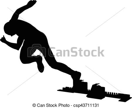 450x369 Black Silhouette Runner Start To Sprint From Starting Blocks