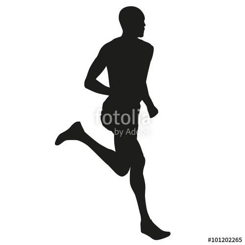 500x500 Runner Silhouette, Vector Running Man Stock Image And Royalty