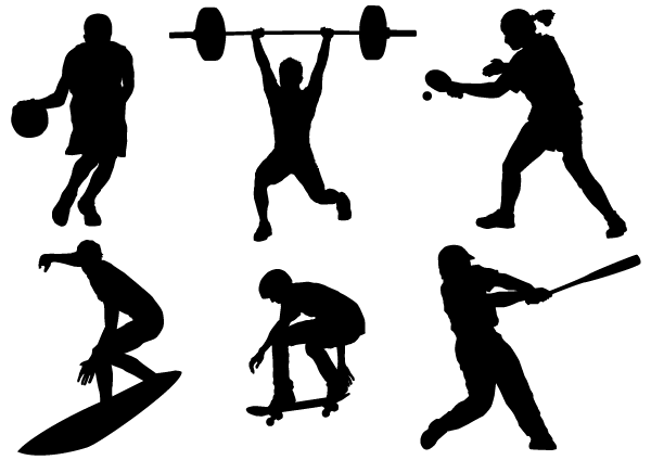 600x424 Sports Silhouettes Free Vector 123freevectors