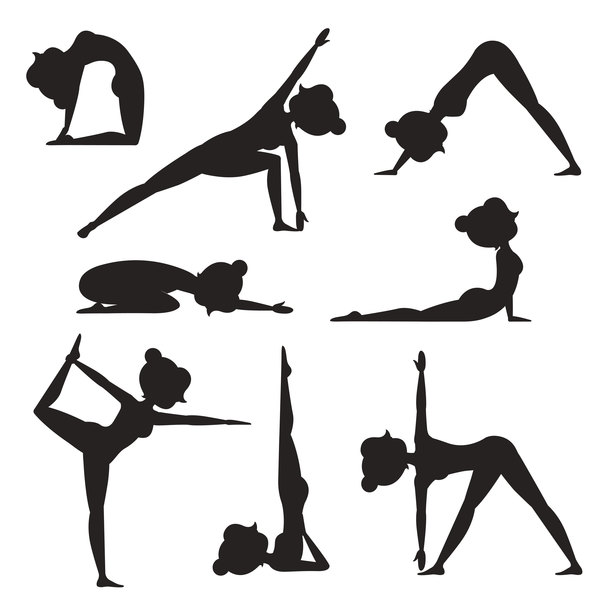 600x600 Women Workout Silhouette Vector Material 03