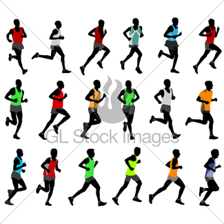 325x325 Runners In Color Sportswear Silhouettes Collection Gl Stock Images