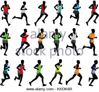 345x320 Marathon Runners Silhouettes
