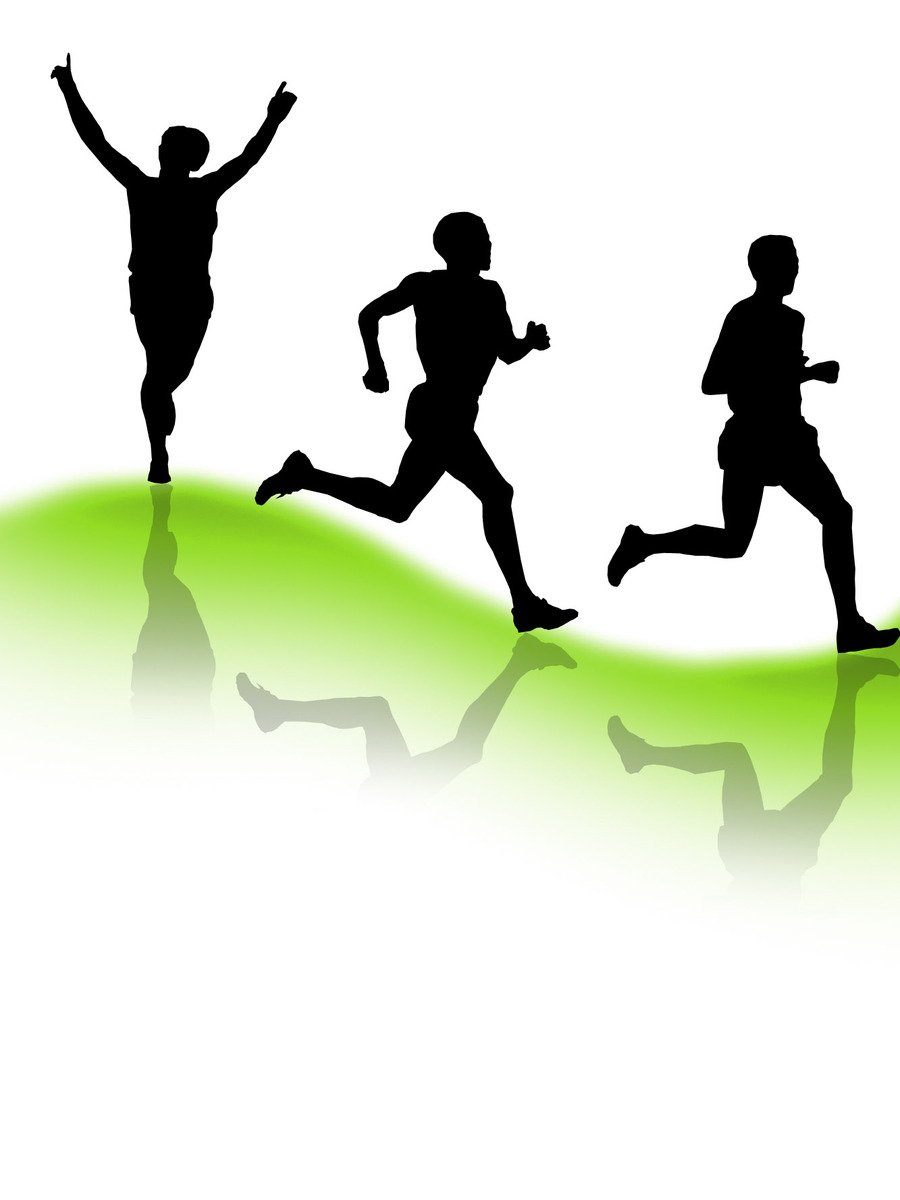 900x1200 Free Runners Silhouette Men 2 Stock Photo