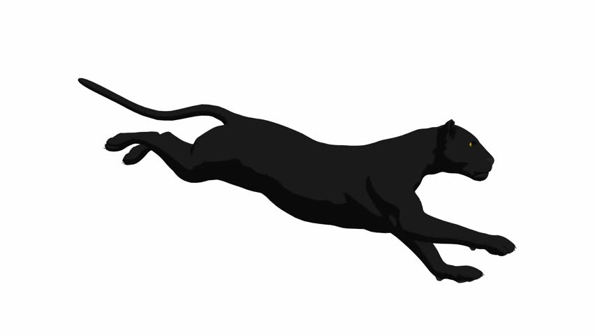 852x480 Running Panther Silhouette