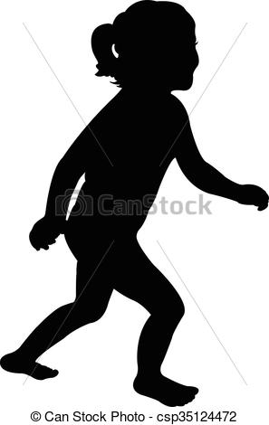 297x470 Vector Silhouette Of A Running Girl Vectors Illustration