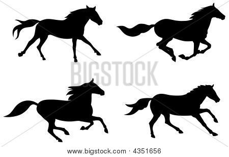 450x308 Picture Or Photo Of Abstract Vector Illustration Of Running Horses