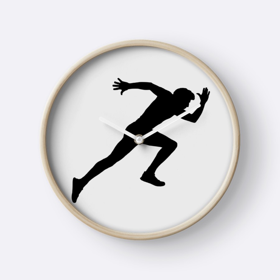 900x900 Running Man Silhouette Clocks By Printpress Redbubble