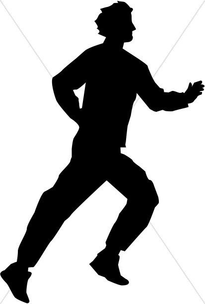 413x612 Running Man In Silhouette Inspirational Clipart