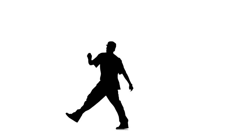 852x480 Looping Animated Silhouette Of A Man Running Stock Footage Video