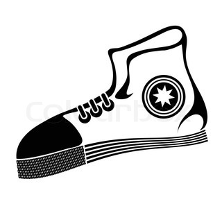 320x320 Illustration With Silhouette Of Running Shoe Icon On A White