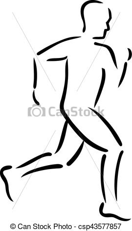 270x470 Running Silhouette Outline Clipart Vector