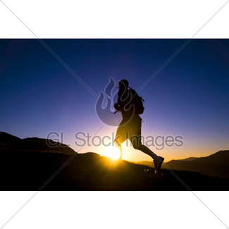 325x325 Man Jogging In A Beautiful Mountain Scenic Gl Stock Images