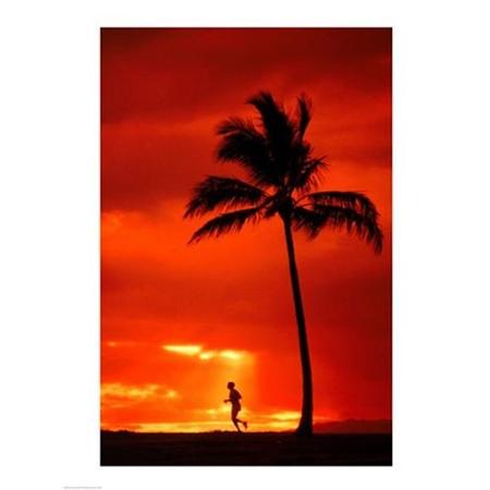 450x450 Buy Silhouette Of A Man Running By A Palm Tree
