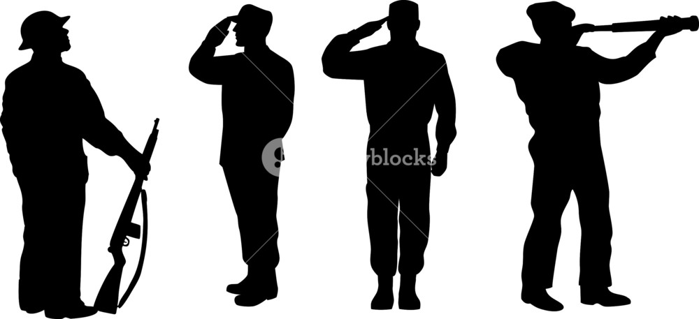 1000x457 Soldier Silhouettes Royalty Free Stock Image