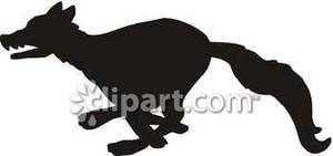 300x141 Running Wolf Silhouette