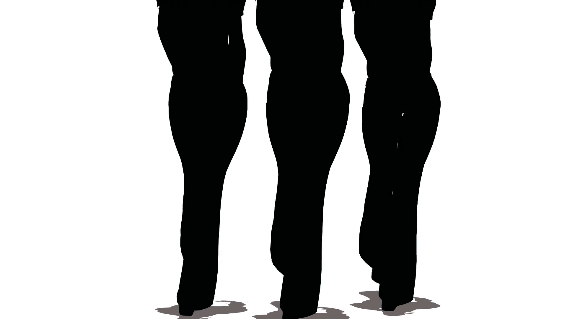 1920x1080 Silhouettes Of Three Women Models Of Black Colors Go On White