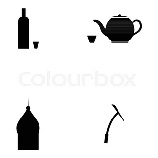 320x320 I Love Russia. Sign Heart Of Traditional Folk Symbol. Silhouette