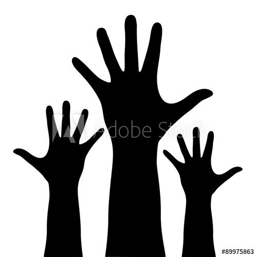 500x500 Raised Hands Silhouette Isolated On White Russian Bear
