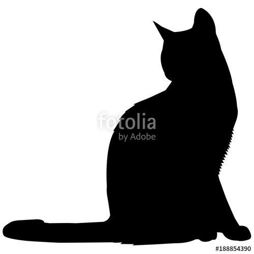 500x500 Russian Blue Cat Silhouette Vector Graphics Stock Image