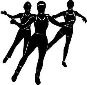 300x294 Aerobics Female Fitness Exercise Vinyl Decal Car Truck Rv Signs