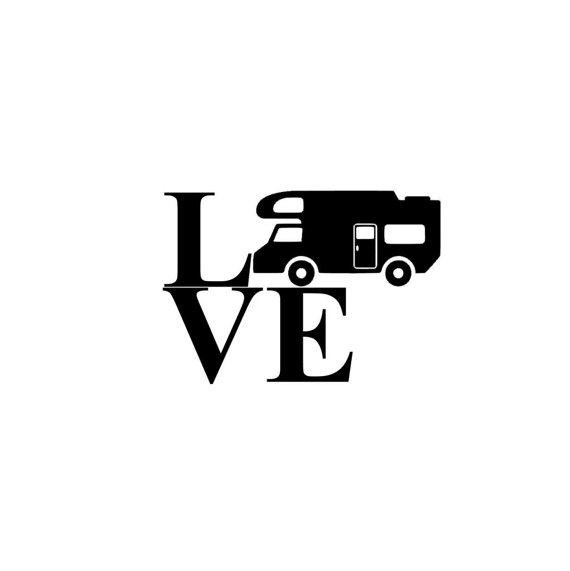 570x571 Vinyl Decal Rv Class C Camper Silhouette Love
