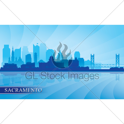 500x500 Sacramento City Skyline Silhouette Background Gl Stock Images