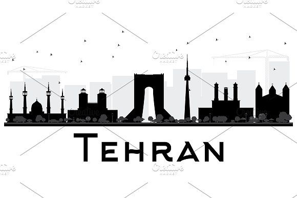 580x386 Tehran City Skyline Silhouette Skyline Silhouette, Tehran