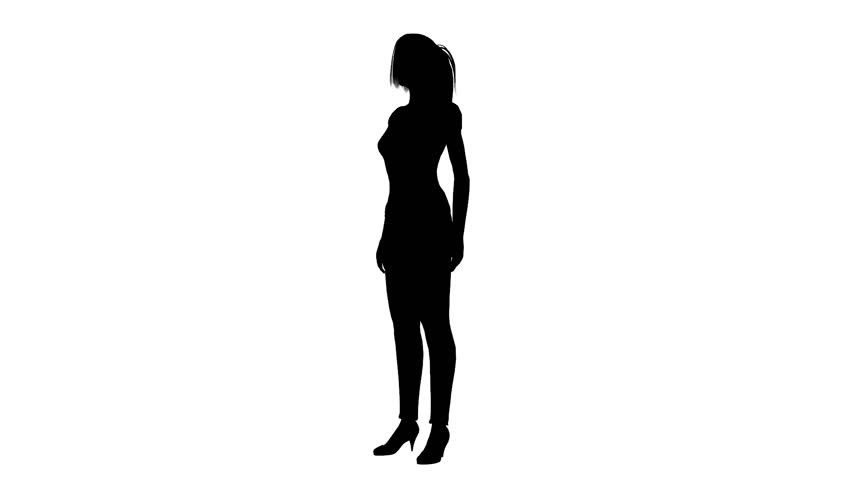 852x480 Woman Walking Silhouette Footage Stock Clips