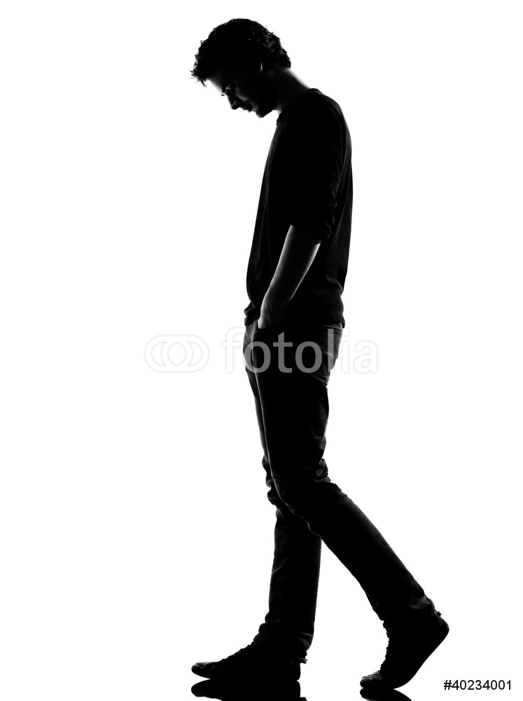 747x1000 Young Man Silhouette Sad Walking Wall Sticker Wall Stickers