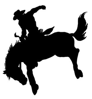 306x330 Saddle Bronc Silhouette V3 Decal Sticker
