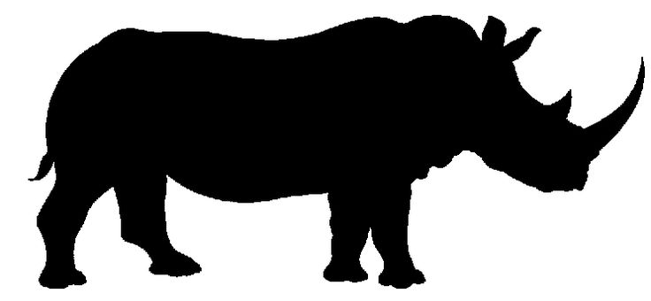 736x340 Free Rhino Silhouette Clipart
