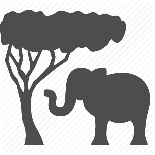 512x512 Africa, Animal, Elephant, Safari, Tourism, Tree, Vacation Icon