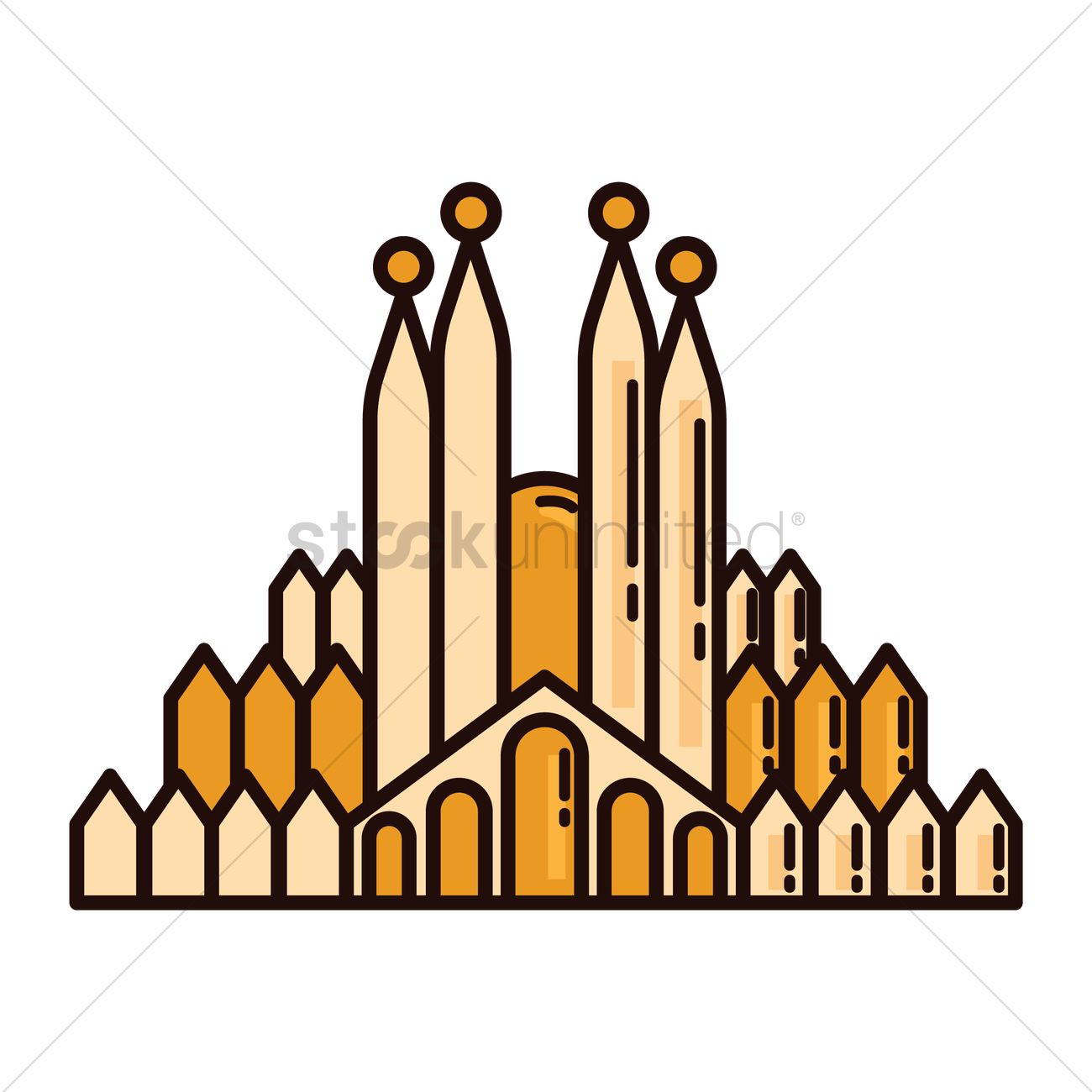 1300x1300 Sagrada Familia Vector Image