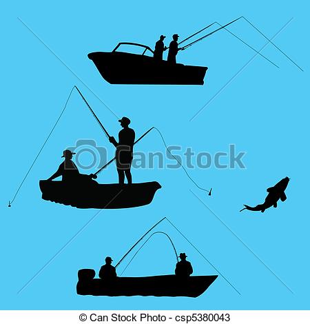 450x470 Guy In Boat Clipart Silhouette Collection