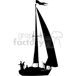 300x300 Royalty Free Sailboat Silhouette 394865 Vector Clip Art Image